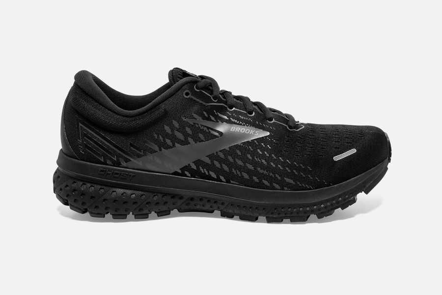 Mens Brooks Ghost 13 Road Shoes Black/Black | 082637-WKZ